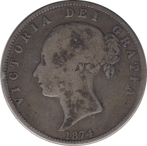 1874 HALFCROWN ( GVF ) 8 - Halfcrown - Cambridgeshire Coins
