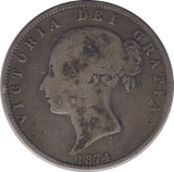 1874 HALFCROWN ( GVF ) 8 - Halfcrown - Cambridgeshire Coins