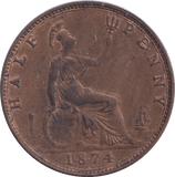 1874 HALFPENNY ( GVF ) - Halfpenny - Cambridgeshire Coins