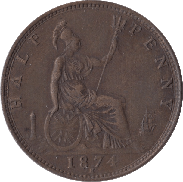 1874 HALFPENNY ( GVF ) H - Halfpenny - Cambridgeshire Coins