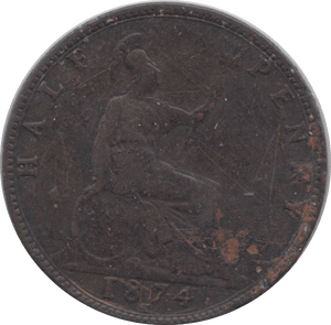 1874 HALFPENNY ( NF ) H - HALFPENNY - Cambridgeshire Coins