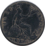 1874 HALFPENNY ( VF ) 6 - Halfpenny - Cambridgeshire Coins