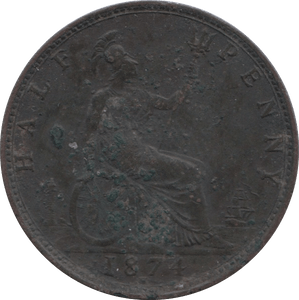 1874 HALFPENNY ( VF ) H 8 - Halfpenny - Cambridgeshire Coins