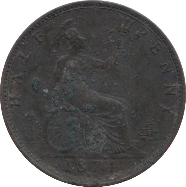 1874 HALFPENNY ( VF ) H 8 - Halfpenny - Cambridgeshire Coins
