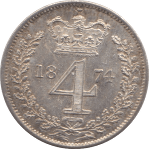 1874 MAUNDY FOURPENCE ( AUNC ) - Maundy Coins - Cambridgeshire Coins