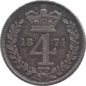 1874 MAUNDY FOURPENCE ( BU ) - Maundy Coins - Cambridgeshire Coins