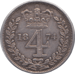 1874 MAUNDY FOURPENCE ( BU ) - Maundy Coins - Cambridgeshire Coins