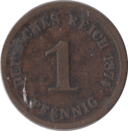 1874 ONE PFENNIG GERMANY - WORLD COINS - Cambridgeshire Coins