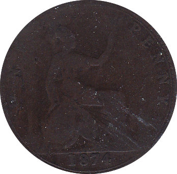 1874 PENNY ( FAIR ) . - Penny - Cambridgeshire Coins