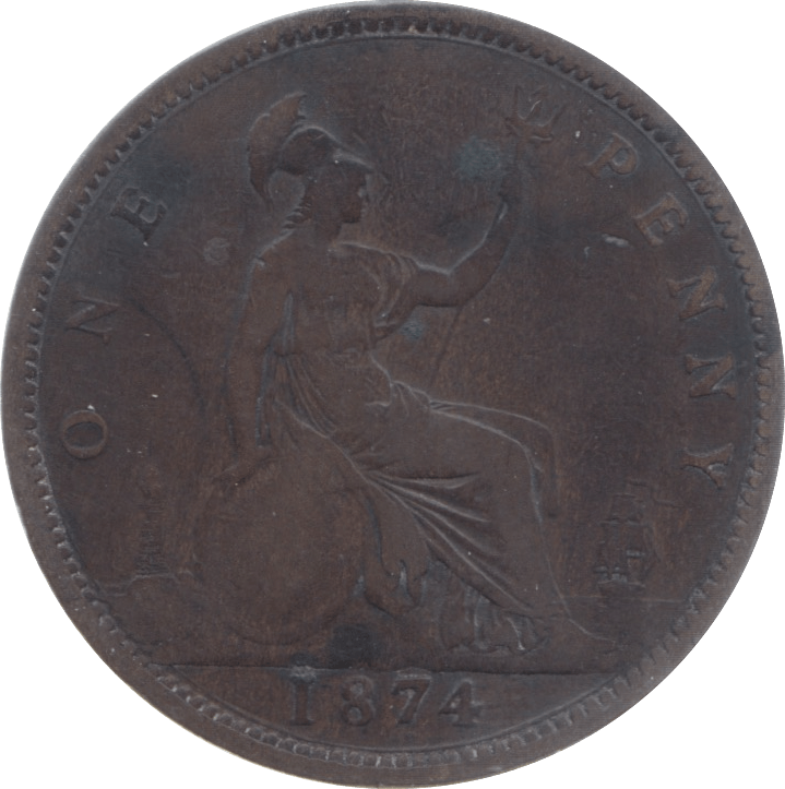 1874 PENNY ( FINE ) 4 - Penny - Cambridgeshire Coins
