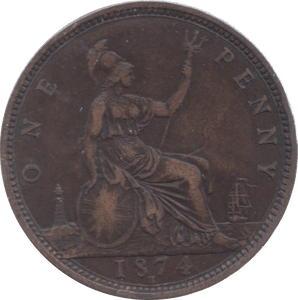 1874 PENNY ( GF ) 7 H - Penny - Cambridgeshire Coins
