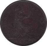 1874 PENNY H ( VF ) B - Penny - Cambridgeshire Coins