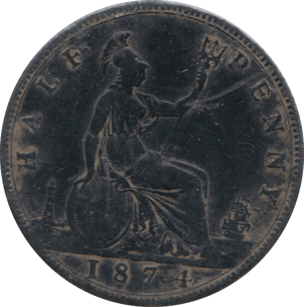 1874 PENNY ( VF ) 6 - Penny - Cambridgeshire Coins