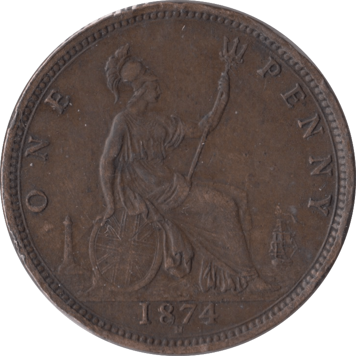 1874 PENNY ( VF ) H - Penny - Cambridgeshire Coins