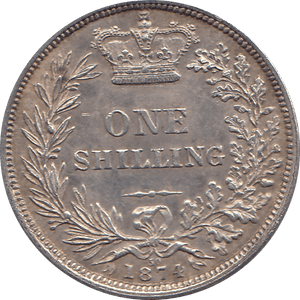 1874 SHILLING ( AUNC ) DIE 50 - Shilling - Cambridgeshire Coins