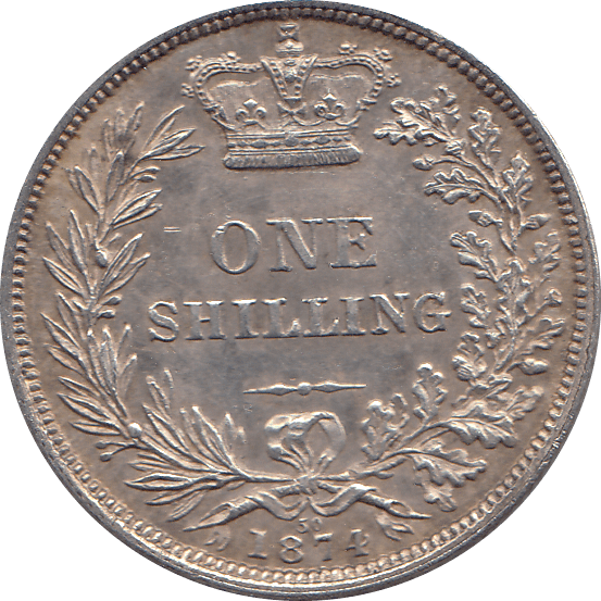 1874 SHILLING ( AUNC ) DIE 50 - Shilling - Cambridgeshire Coins