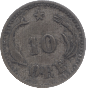 1874 SILVER 10 ORE DENMARK - SILVER WORLD COINS - Cambridgeshire Coins