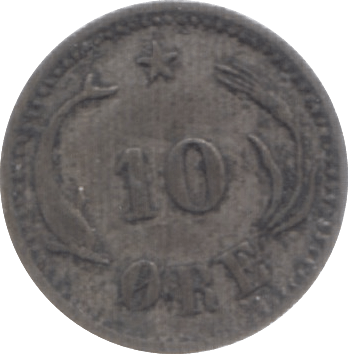 1874 SILVER 10 ORE DENMARK - SILVER WORLD COINS - Cambridgeshire Coins