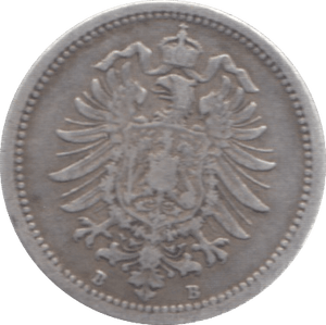 1874 SILVER 20 PFENNIG GERMANY - SILVER WORLD COINS - Cambridgeshire Coins