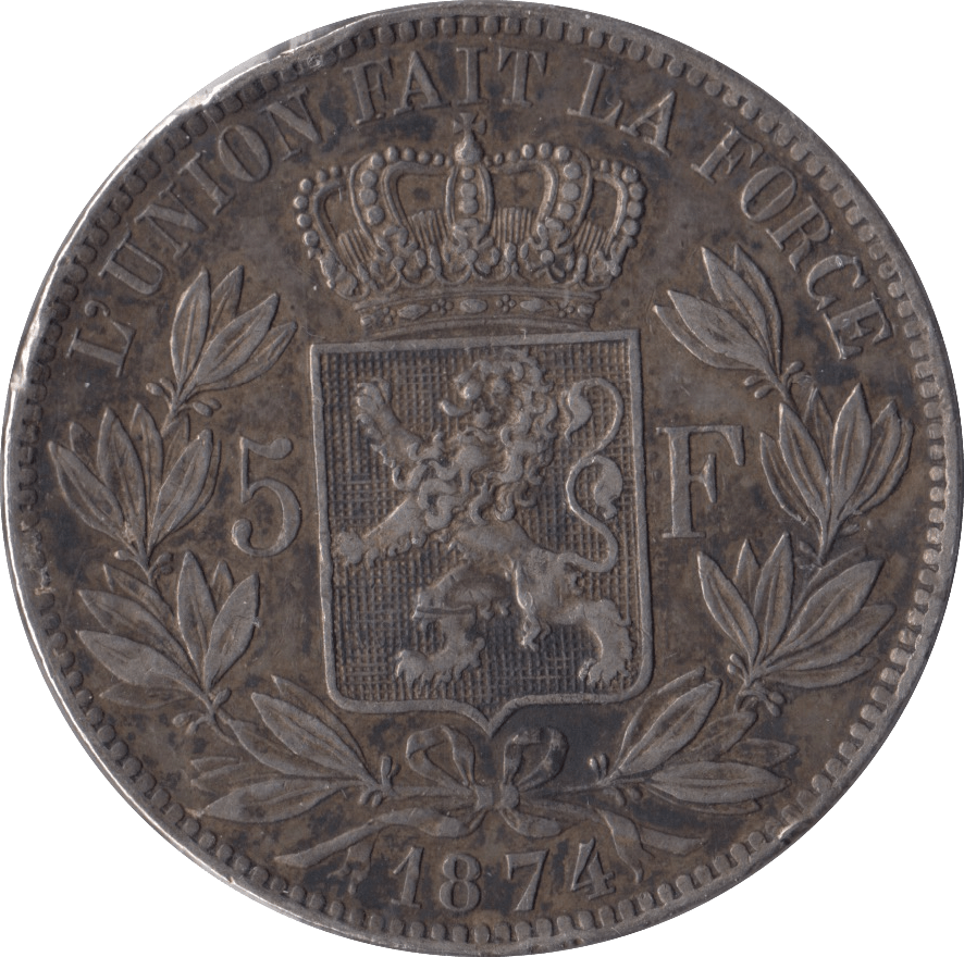 1874 SILVER FRANCE 5 FRANCS - WORLD COINS - Cambridgeshire Coins