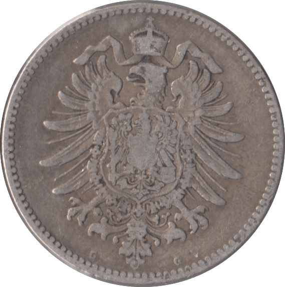 1874 SILVER ONE MARK GERMANY - SILVER WORLD COINS - Cambridgeshire Coins