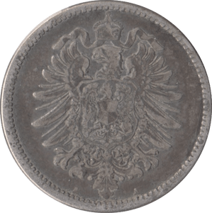 1874 SILVER ONE MARK GERMANY - SILVER WORLD COINS - Cambridgeshire Coins
