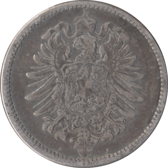 1874 SILVER ONE MARK GERMANY - SILVER WORLD COINS - Cambridgeshire Coins