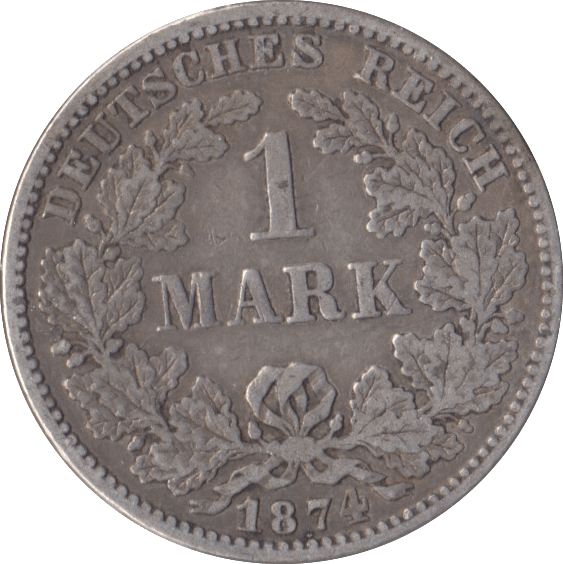 1874 SILVER ONE MARK GERMANY - SILVER WORLD COINS - Cambridgeshire Coins