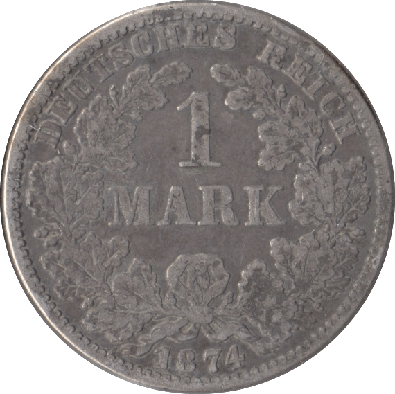 1874 SILVER ONE MARK GERMANY - SILVER WORLD COINS - Cambridgeshire Coins