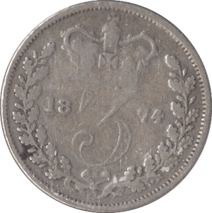 1874 SILVER THREEPENCE ( FAIR ) - Threepence - Cambridgeshire Coins
