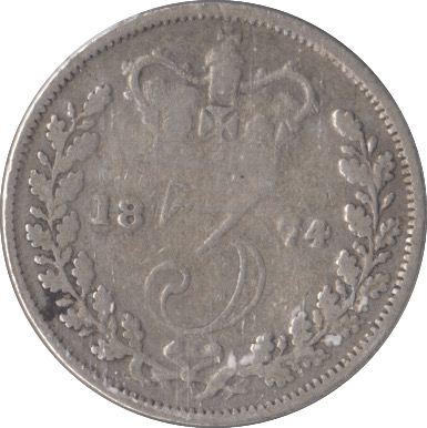 1874 SILVER THREEPENCE ( FAIR ) - Threepence - Cambridgeshire Coins