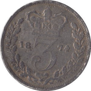 1874 SILVER THREEPENCE ( FAIR ) - Threepence - Cambridgeshire Coins