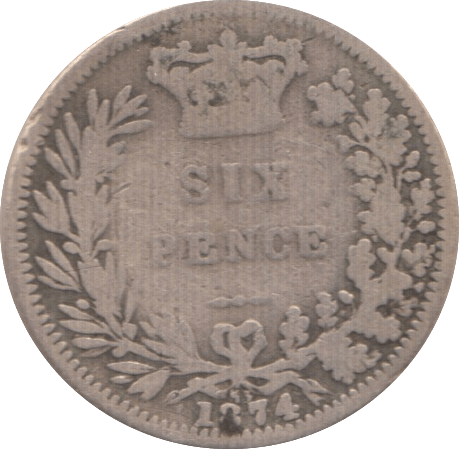 1874 SIXPENCE ( FAIR ) DIE 54 - Sixpence - Cambridgeshire Coins