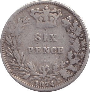 1874 SIXPENCE ( FINE ) - Sixpence - Cambridgeshire Coins