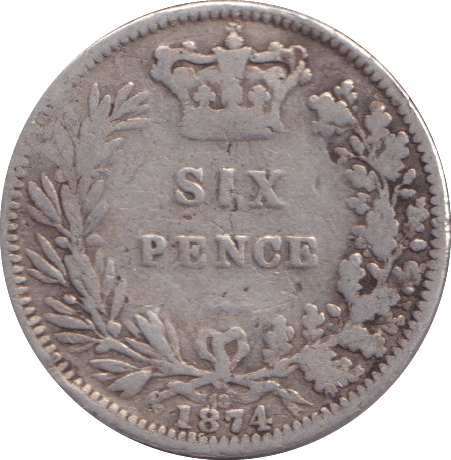 1874 SIXPENCE ( FINE ) - Sixpence - Cambridgeshire Coins