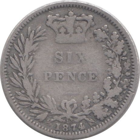 1874 SIXPENCE ( NF ) DIE 18 - Sixpence - Cambridgeshire Coins
