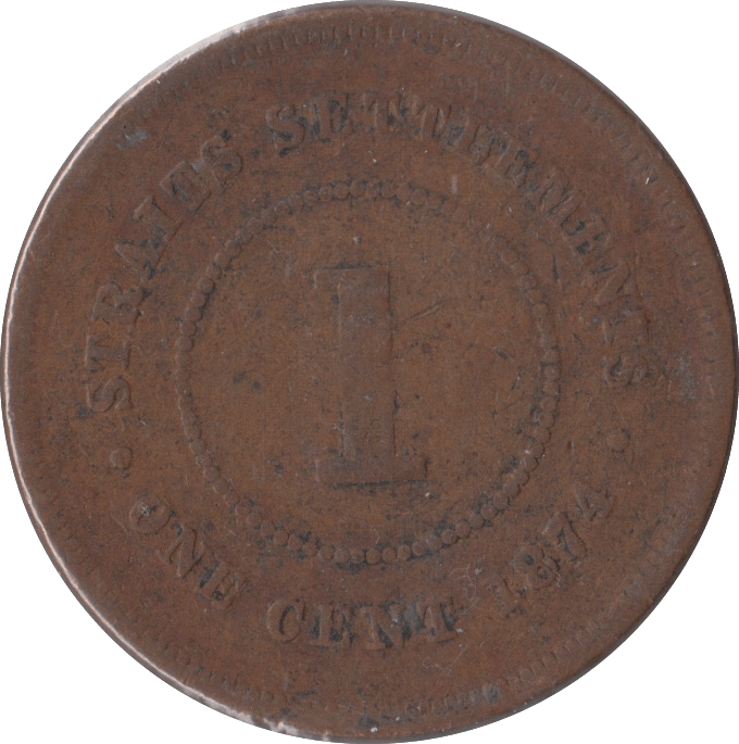 1874 STRAIT SETTLEMENTS ONE CENT - WORLD COINS - Cambridgeshire Coins