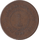 1874 STRAIT SETTLEMENTS ONE CENT - WORLD COINS - Cambridgeshire Coins