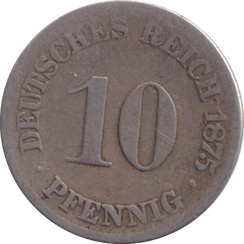 1875 10 PFENNIG GERMANY - WORLD COINS - Cambridgeshire Coins