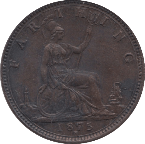 1875 FARTHING ( EF ) H - Farthing - Cambridgeshire Coins