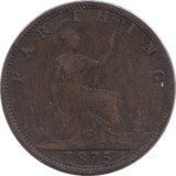 1875 FARTHING ( F ) - Farthing - Cambridgeshire Coins