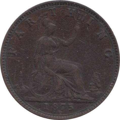 1875 FARTHING ( GVF ) 1 H - Farthing - Cambridgeshire Coins