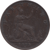 1875 FARTHING ( GVF ) 1 H - Farthing - Cambridgeshire Coins