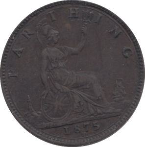1875 FARTHING ( GVF ) 4 H - Farthing - Cambridgeshire Coins