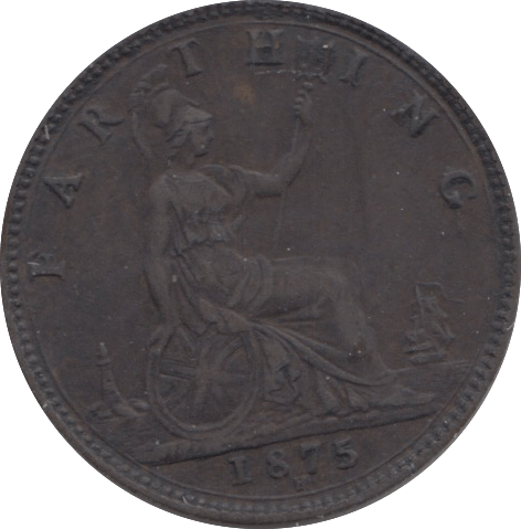 1875 FARTHING ( GVF ) 4 H - Farthing - Cambridgeshire Coins