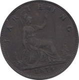 1875 FARTHING ( GVF ) 4 H - Farthing - Cambridgeshire Coins