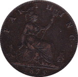 1875 FARTHING ( GVF ) - Farthing - Cambridgeshire Coins