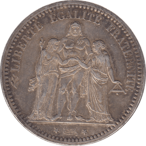 1875 FRANCE 5 FRANCS - SILVER WORLD COINS - Cambridgeshire Coins