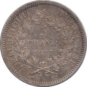 1875 FRANCE 5 FRANCS - SILVER WORLD COINS - Cambridgeshire Coins