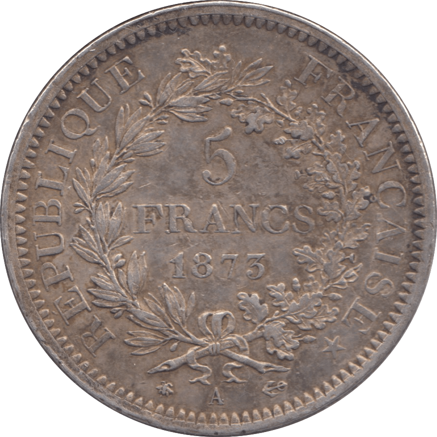 1875 FRANCE 5 FRANCS - SILVER WORLD COINS - Cambridgeshire Coins